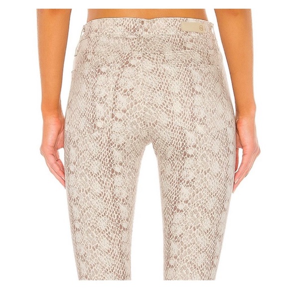AG Farrah Ivory Python Snake Skinny Jeans NWT - Picture 4 of 15